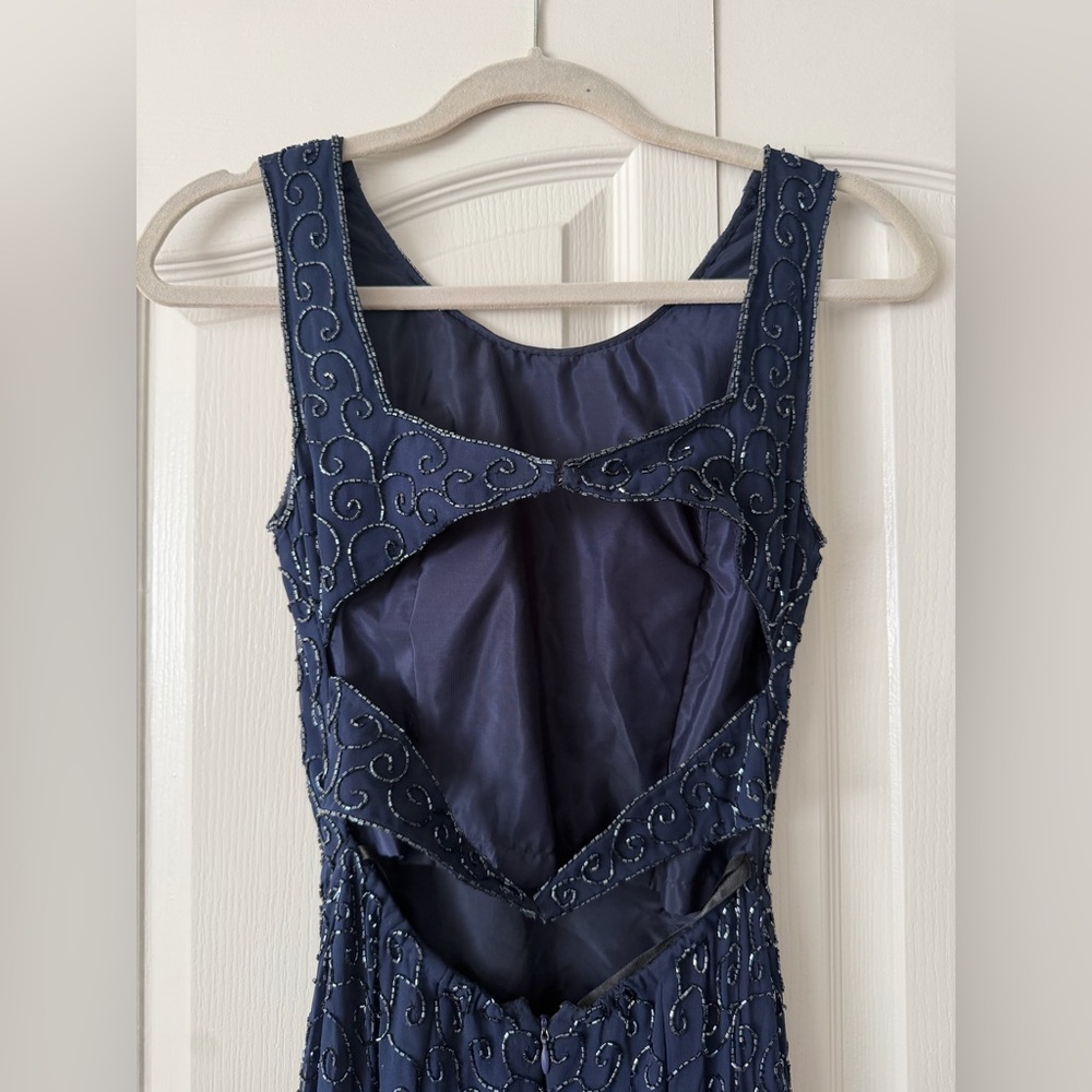 Vintage 90s navy beaded dress - Picture 4 of 8